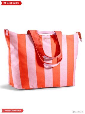 XL Water-Resistant Canvas Zip-Top Travel Tote Weekender Beach Bag
